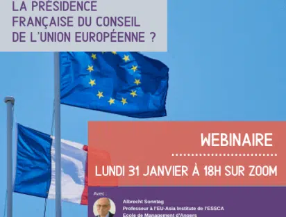 Webinaire organisée par la Maison de l'Europe Nantes à l'occasion de la PFUE avec l'invité Albrecht Sonnta, professeur en études européennes à l'ESSCA