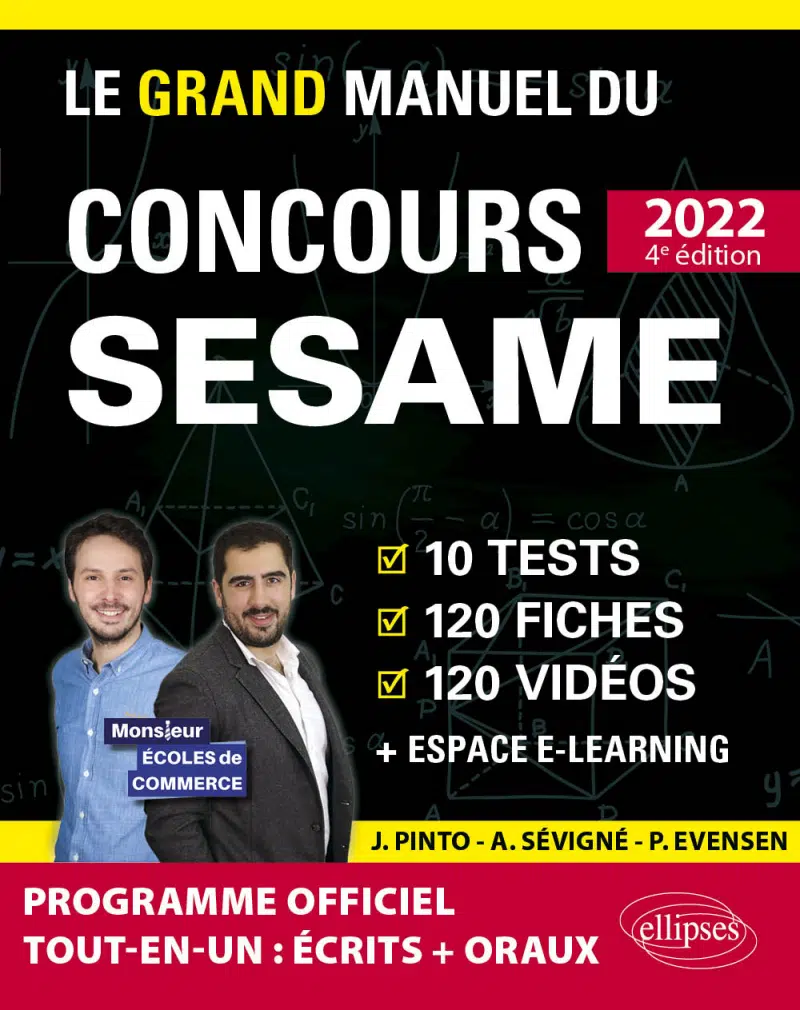 Livre Le grand manuel du Concours SESAME - Edition 2022