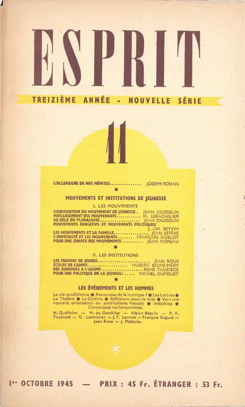 Esprit - Edition d'octobre 1945