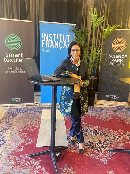 Professeure Sihem Dekhili en 2022 lors des "French Swedish Research Days" dédiés au futur de l'industrie textile