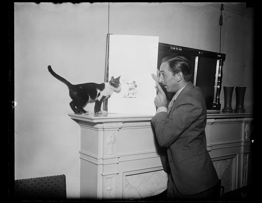 [Walt Disney with Mickey Mouse drawing], Harris & Ewing, photographer - Library of Congress