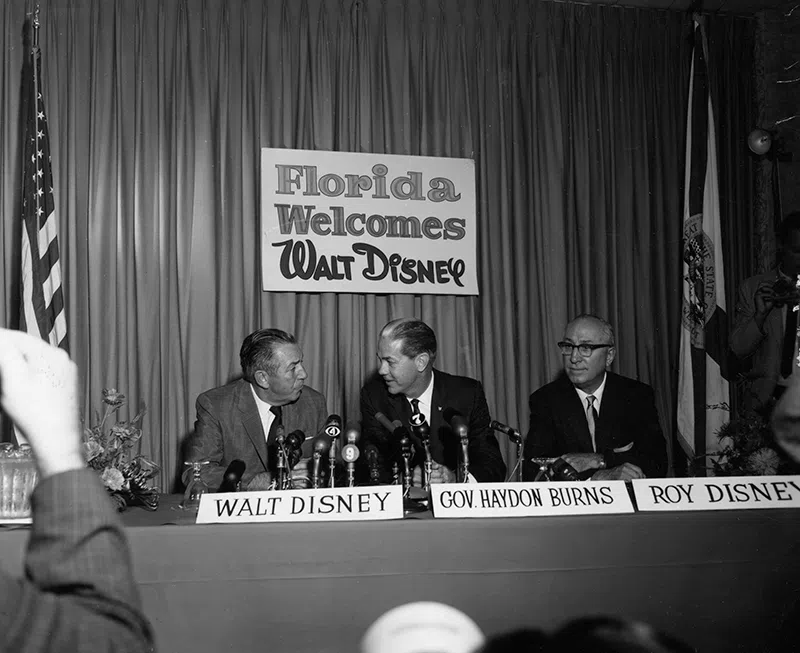 Walt Disney with Company at Press Conference. Library of Congress